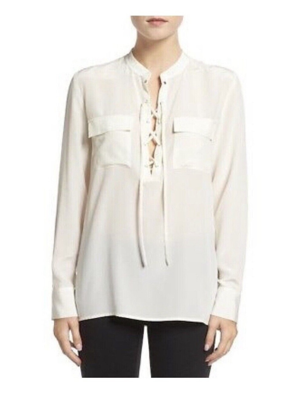 Madewell Silk Lace Up Top